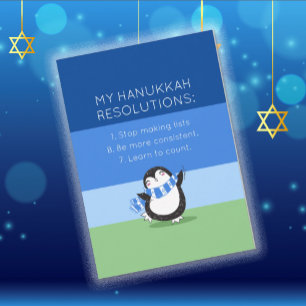 Funny Chanukah Hanukkah Resolution Holiday Card Feiertagskarte