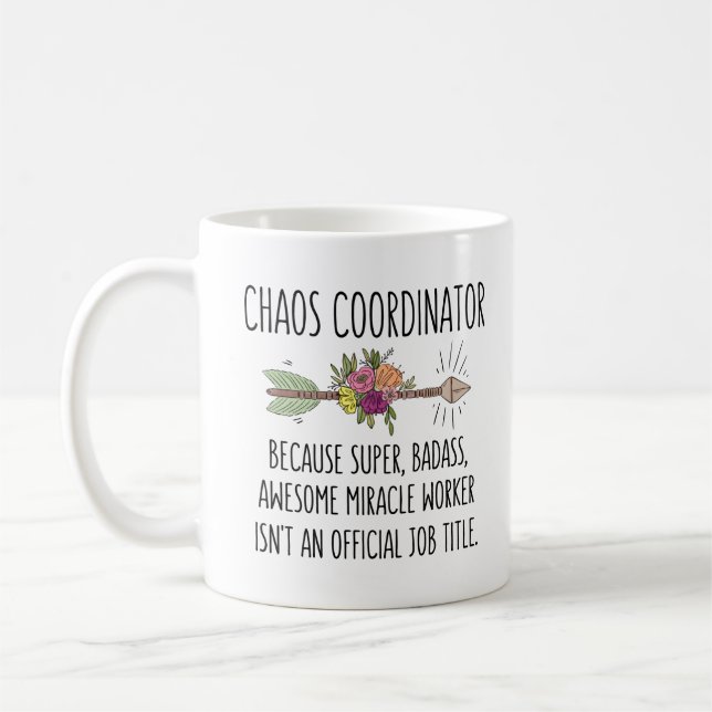 Funny Chaos Koordinator Geschenk Tasse Kaffee Cup (Links)