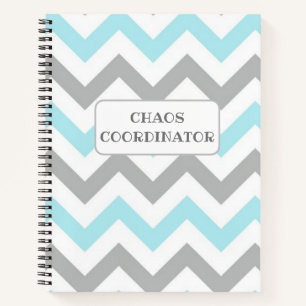 Funny chaos Koordinator zigzag aquamarin grau weiß Notizbuch