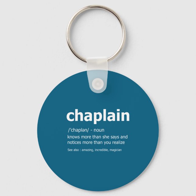 Funny Chaplain Definition New Job Gift For Chaplai Schlüsselanhänger (Vorderseite)