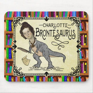Funny Charlotte Bronte Saurus Dinosaur Buchleser Mousepad