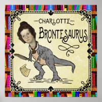 Funny Charlotte Bronte Saurus Dinosaur Buchleser