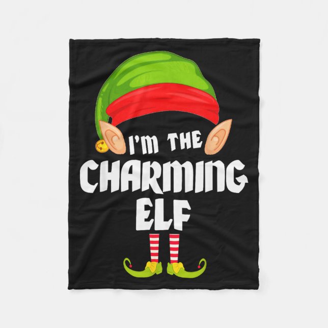 Funny Charming Elf Matching Family Group Pj Christ Fleecedecke (Vorderseite)