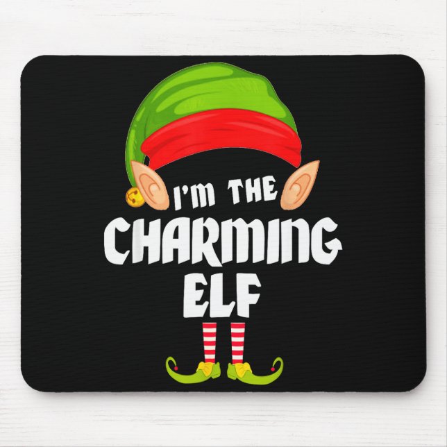 Funny Charming Elf Matching Family Group Pj Christ Mousepad (Vorne)