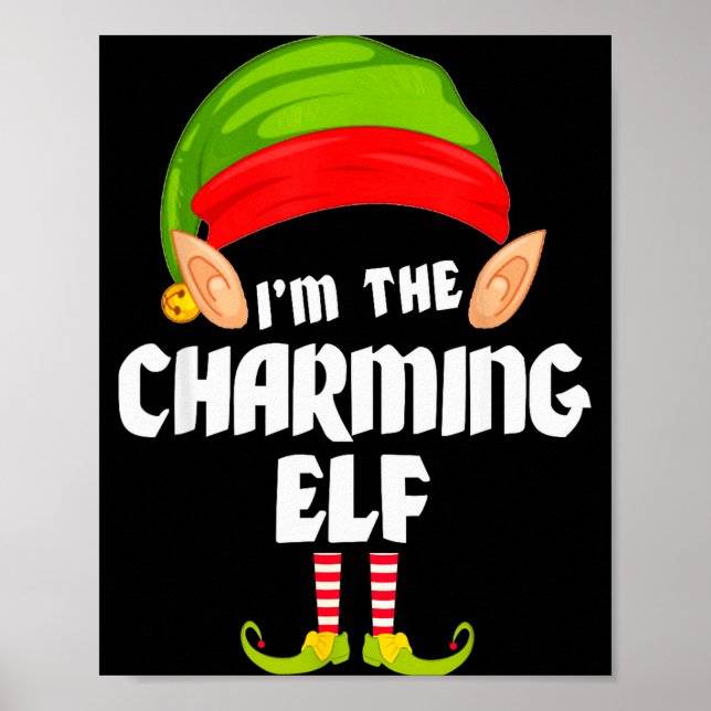 Funny Charming Elf Matching Family Group Pj Christ Poster (Vorne)
