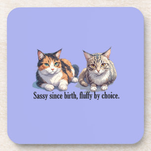 Funny Chat dessous de verre en plastique dur - Ble
