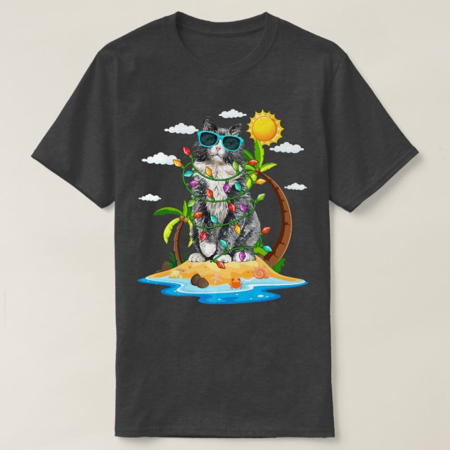 Funny Chat mit Weihnachten Lichter Sommerwetter We T-Shirt (Design vorne)