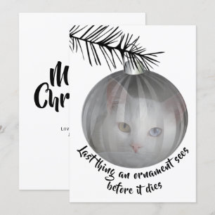 Funny Chat Noël Dernier Chose Bauble Sees carte