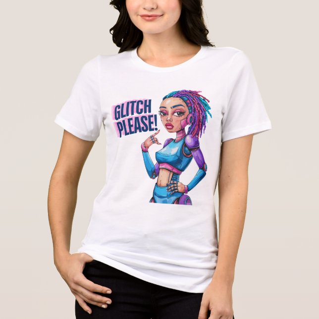 Funny Chatbot Memes Unternehmen Glitch Bitte Tri-Blend Shirt (Vorderseite)