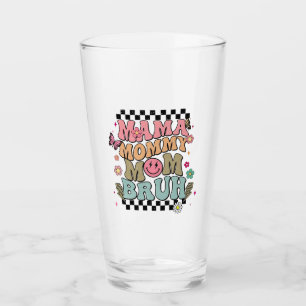 Funny Checkered Mama Blume Muttertag Niedliche Mam Glas