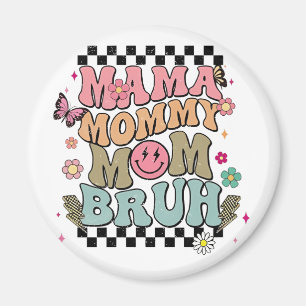 Funny Checkered Mama Blume Muttertag Niedliche Mam Magnet