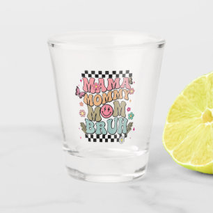 Funny Checkered Mama Blume Muttertag Niedliche Mam Schnapsglas