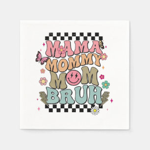 Funny Checkered Mama Blume Muttertag Niedliche Mam Serviette