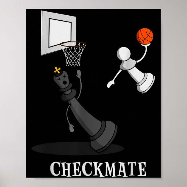 Funny Checkmate Chess Basketball Game Board King P Poster (Vorne)