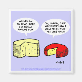 Funny Cheese Cartoon Flirt beim Verkochen Party Magnet