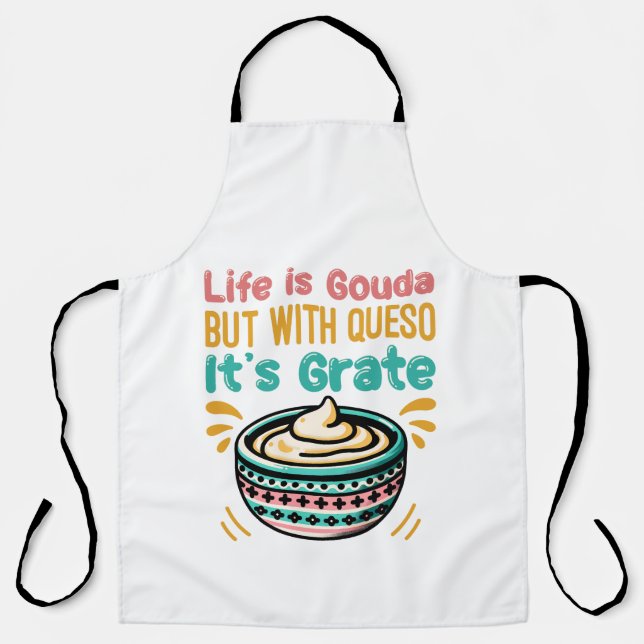 Funny Cheese Gouda Queso Food Pun  Schürze (Vorderseite)