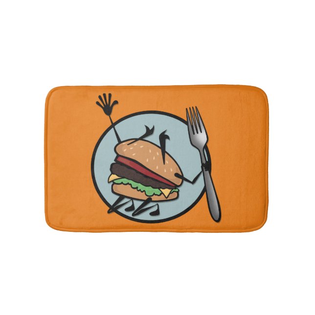 FUNNY CHEESEBURGER GRAPHIC ILLUSTRATION BAD MAT BADEMATTE (Vorderseite)