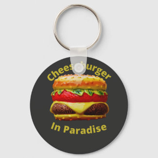 Funny Cheeseburger im Paradies Schlüsselanhänger