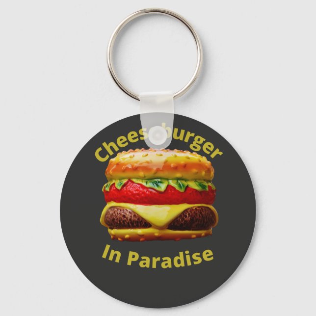 Funny Cheeseburger im Paradies Schlüsselanhänger (Vorderseite)