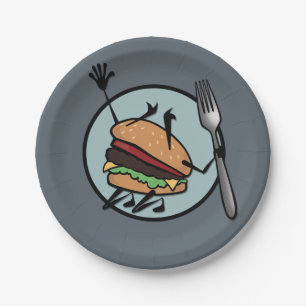 FUNNY CHEESEBURGER PAPIERPLATTE PAPPTELLER