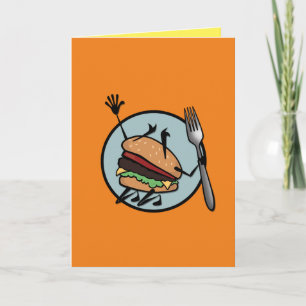 FUNNY CHEESEBURGER VERTICAL GREETING CARD KARTE
