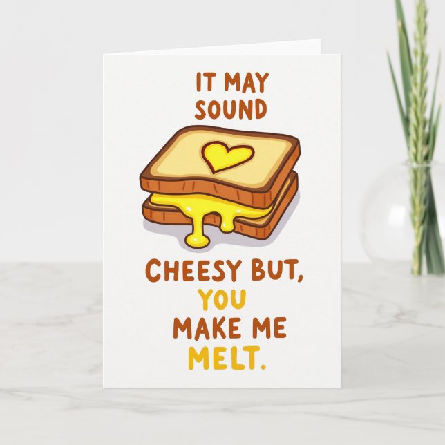 Funny Cheesy Melt Love Card Karte (Vorderseite)