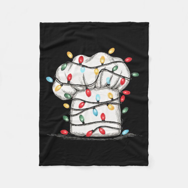 Funny Chef Christmas Graphics Lights Lover Cook Co Fleecedecke (Vorderseite)
