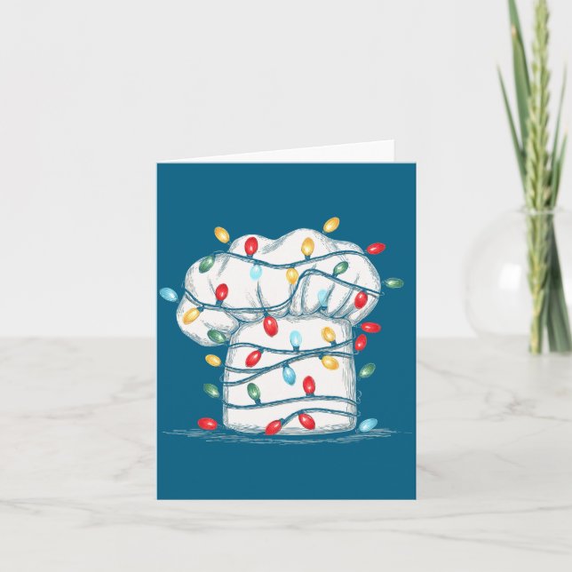 Funny Chef Christmas Graphics Lights Lover Cook Co Karte (Vorderseite)