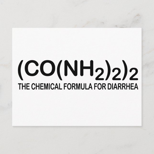 Funny Chemical Formula for Diarrhea Postcard Postkarte (Vorderseite)
