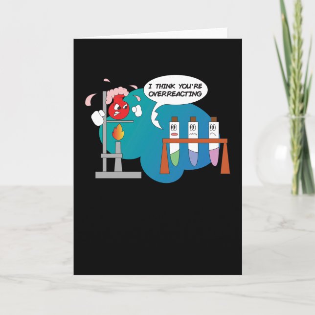 Funny Chemistry Comic Chemische Reaktion Karte (Vorderseite)