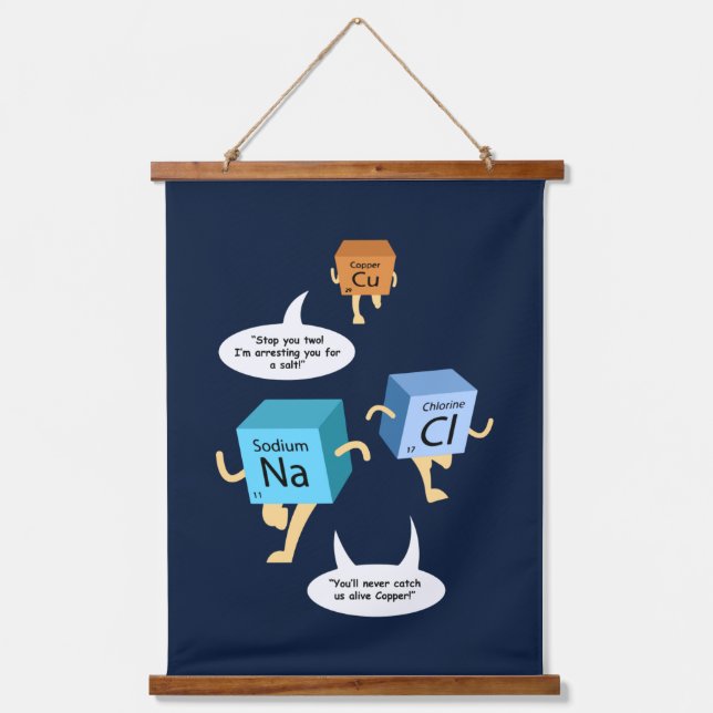 Funny Chemistry Periodic Table Elements Gag Wandteppich Mit Holzrahmen (Vorderseite)