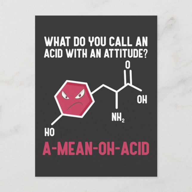 Funny Chemistry Teacher Student Labrador Amino Aci Postkarte (Vorderseite)