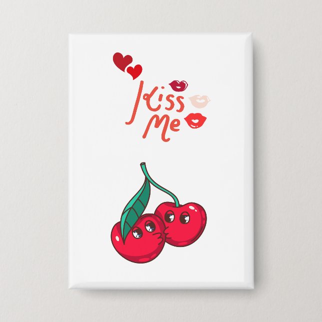 Funny Cherries in der Liebe Button (Vorderseite)