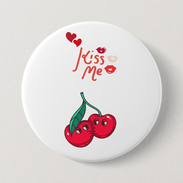 Funny Cherries in der Liebe Button (Vorderseite)