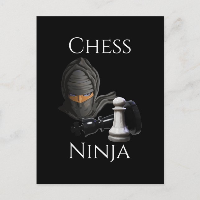 Funny Chess Ninja Schach Player Postkarte (Vorderseite)