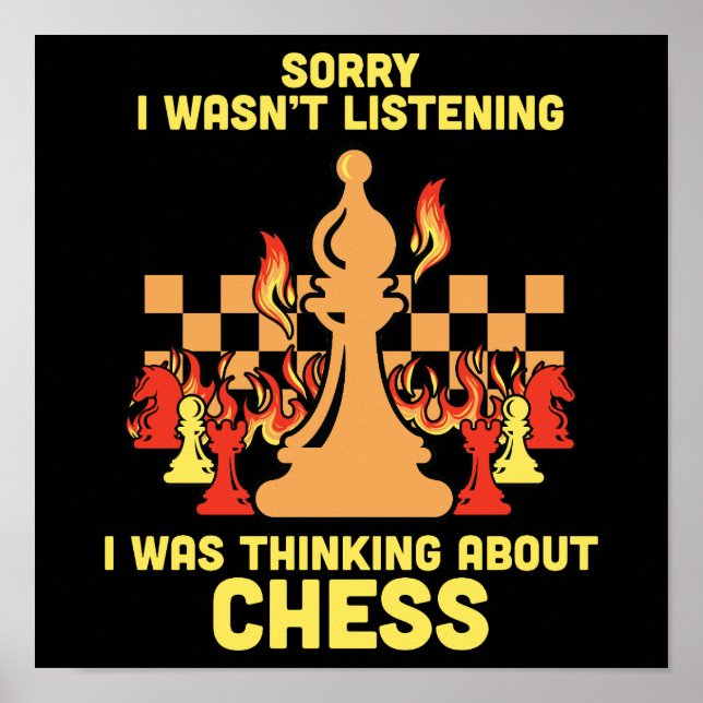 Funny Chess Quote Gift for Chess Players & Lovers Poster (Vorne)