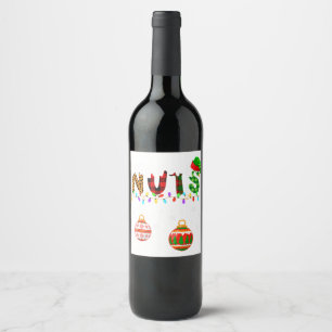 Funny Chest Nuts Paare Weihnachtskastanien Erwachs Weinetikett