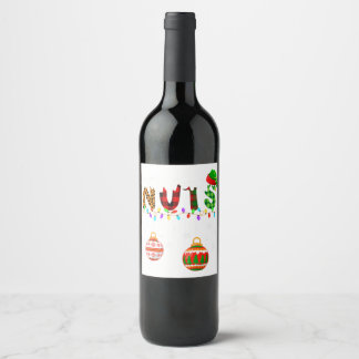 Funny Chest Nuts Paare Weihnachtskastanien Erwachs Weinetikett