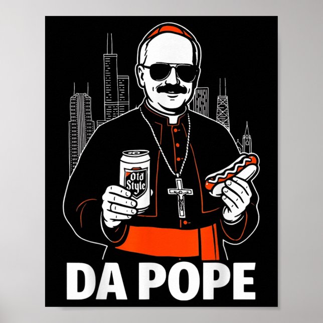 Funny Chicago Pope Leo Xiv Graphic Poster (Vorne)