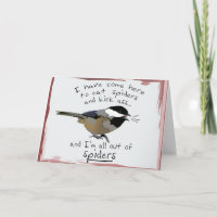 Funny Chickadee Kick-ass Birthday Bird isst Spider