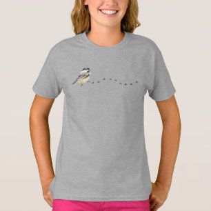 Funny Chickadee Niedliche Vogelspuren T-Shirt