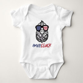 Funny Chicken Ameri-CLUCK Patriotic Baby Strampler