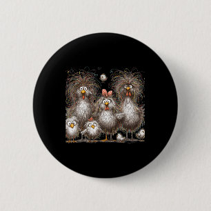 Funny Chicken Art Eagerlys Button