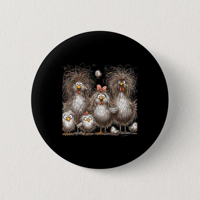 Funny Chicken Art Eagerlys Button (Vorderseite)