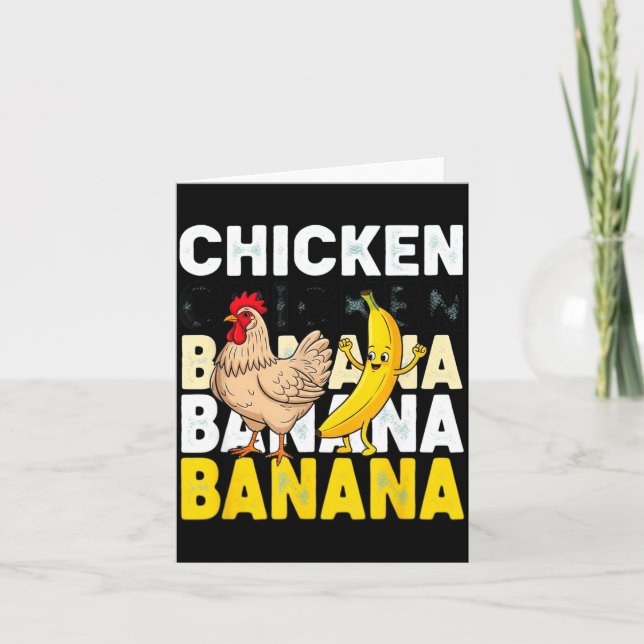 Funny Chicken Banana Dance Meme For Kids &amp; Adu Karte (Vorderseite)