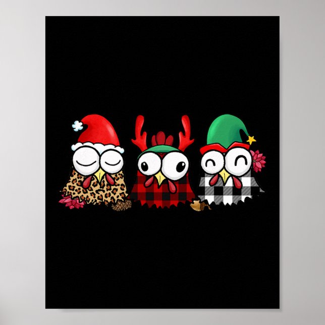 Funny Chicken Bauer für die Familie Weihnachten Poster (Vorne)