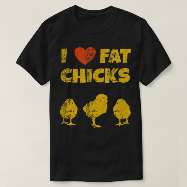 Funny Chicken Bauer - I Liebe Fett Chicks T-Shirt (Design vorne)