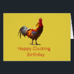 Funny Chicken Birthday<br><div class="desc">Das ist eine lustige Geburtstagskarte,  die mein Lieblingshähnchen benutzt,  um dir Geburtstagswünsche zu schicken. Auf der Karte steht ein Huhn. Der Text sagt Happy Clucking Geburtstag . Eine einzigartige Ergänzung zu jedem Geburtstagsgeschenk.</div>