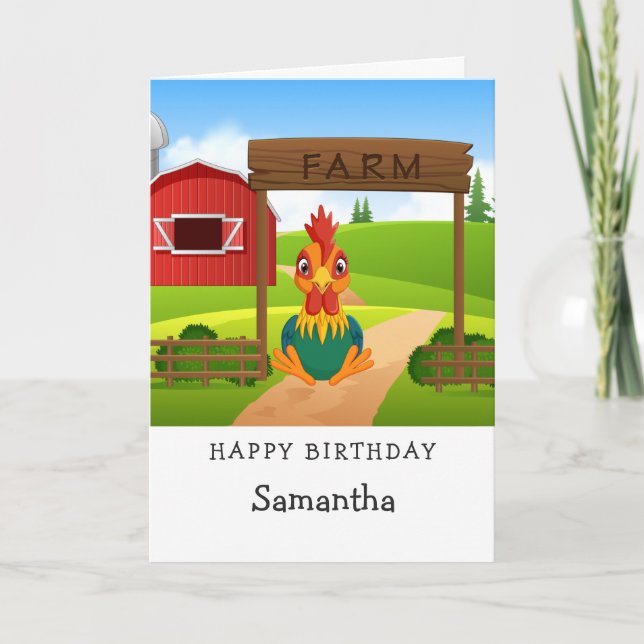 Funny Chicken Birthday Card Karte (Vorderseite)