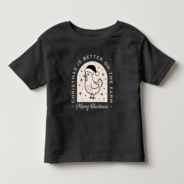 Funny chicken Christmas farm animal puns  Kleinkind T-shirt (Vorderseite)